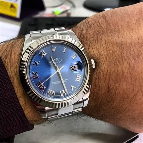 rolex datejust 31mm roman blue dial|rolex datejust with roman numerals.